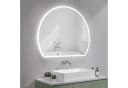 AQUALAVOS Badspiegel LED Halbrund 100x80cm Touch Beleuchtung Bild 1