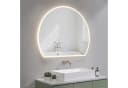 AQUALAVOS Badspiegel LED Halbrund 100x80cm Touch Beleuchtung Bild 3