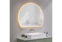 AQUALAVOS Badspiegel LED Halbrund 100x80cm Touch Beleuchtung Bild 4