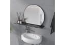 AQUALAVOS Runder Badspiegel 50 cm Schwarz Rahmen Bild 3