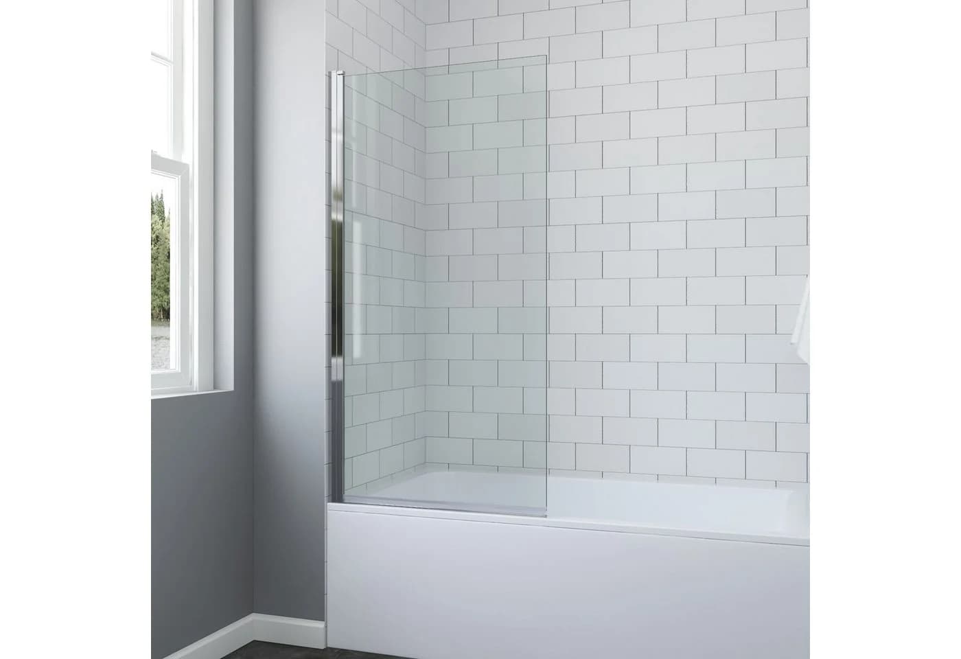 AQUALAVOS Badewannenaufsatz 80 cm ESG Glas links - Bild 2