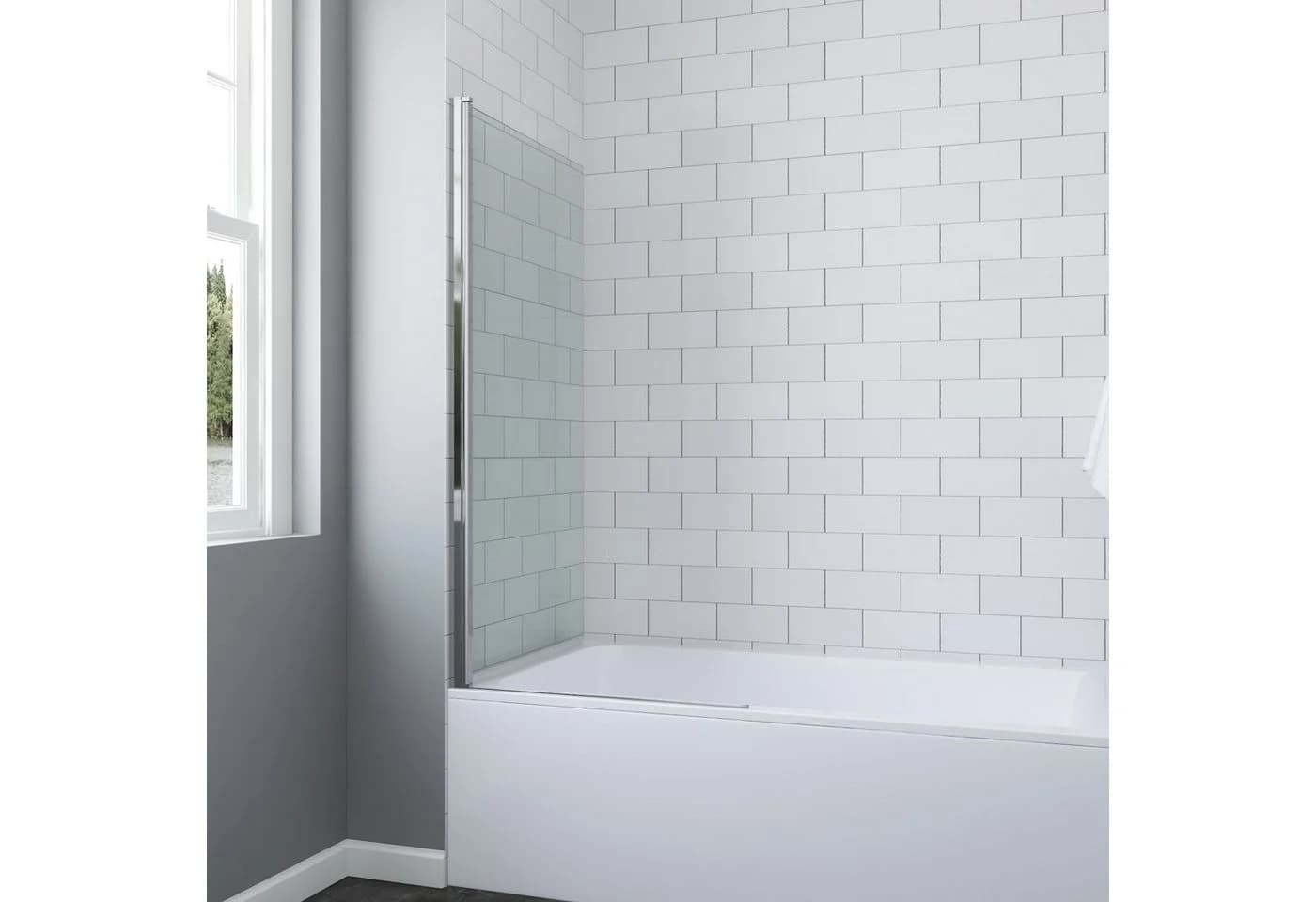 AQUALAVOS Badewannenaufsatz 80 cm ESG Glas links - Bild 3