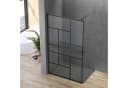 AQUALAVOS Walk-in-Dusche Mattschwarz Kariert 8mm ESG Glas Bild 1