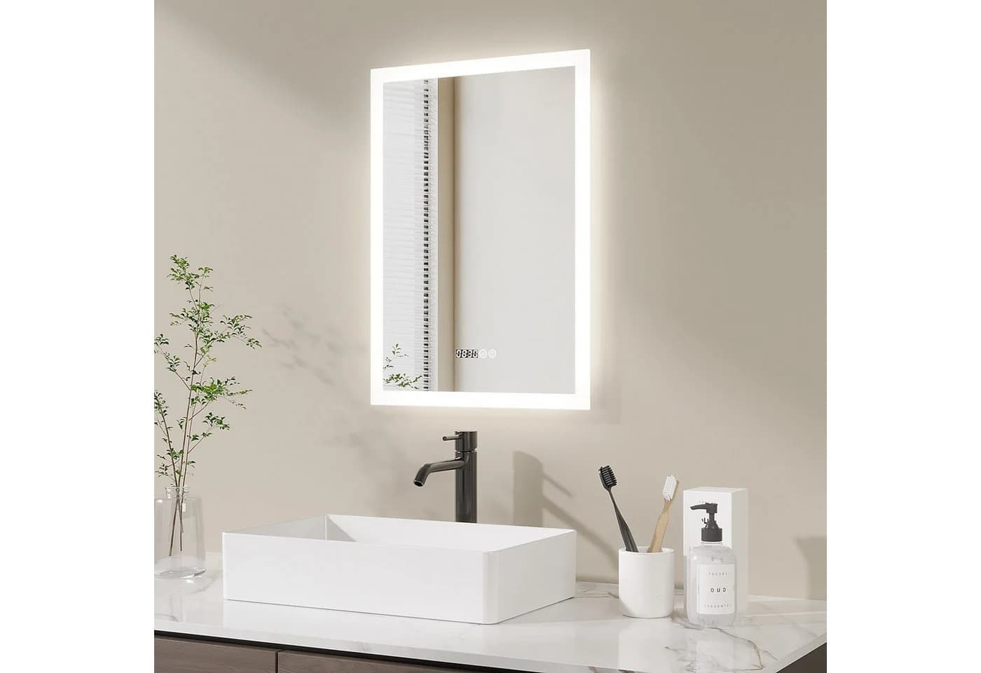 AQUALAVOS LED-Badspiegel 50x70 cm mit Touchsensor und Antibeschlag - Bild 5
