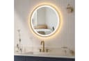 AQUALAVOS Badspiegel rund mit LED-Beleuchtung und Touch-Schalter Bild 1
