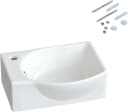 AQUALAVOS Hängewaschbecken Weiß Keramik Eckig-Oval Bild 1