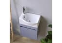 AQUALAVOS Hängewaschbecken Weiß Keramik Eckig-Oval Bild 4