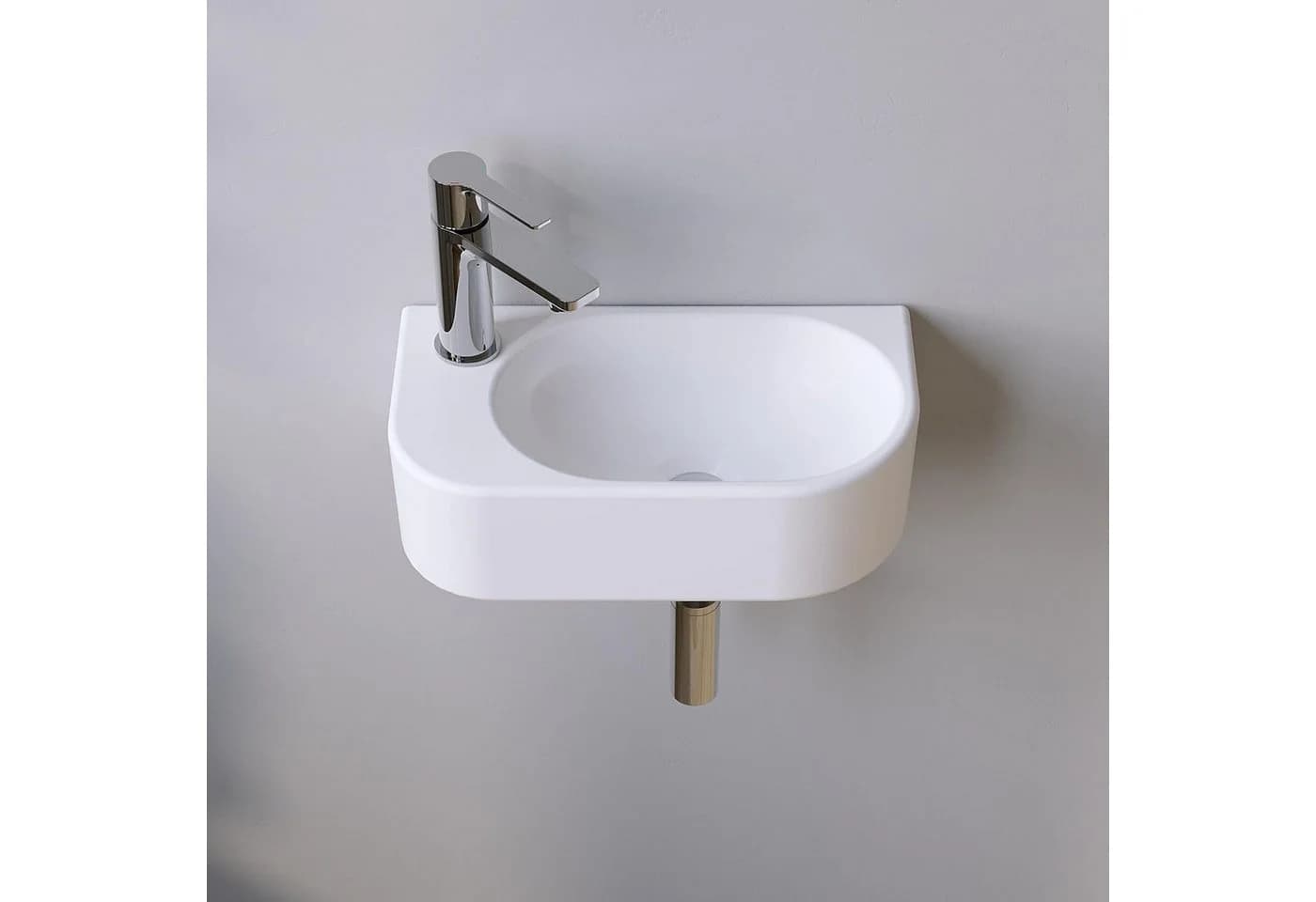 AQUALAVOS Mini-Waschbecken 40x21,5 cm Weiß Keramik Hochglanz
