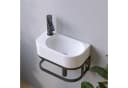 AQUALAVOS Mini-Waschbecken 40x21,5 cm Weiß Keramik Hochglanz Bild 2