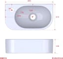 AQUALAVOS Mini-Waschbecken 40x21,5 cm Weiß Keramik Hochglanz Bild 5