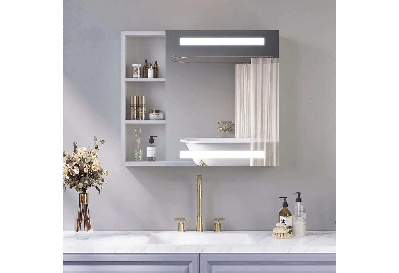 AQUALAVOS Badezimmerspiegelschrank LED IP44 mit Sensor - Bild 2