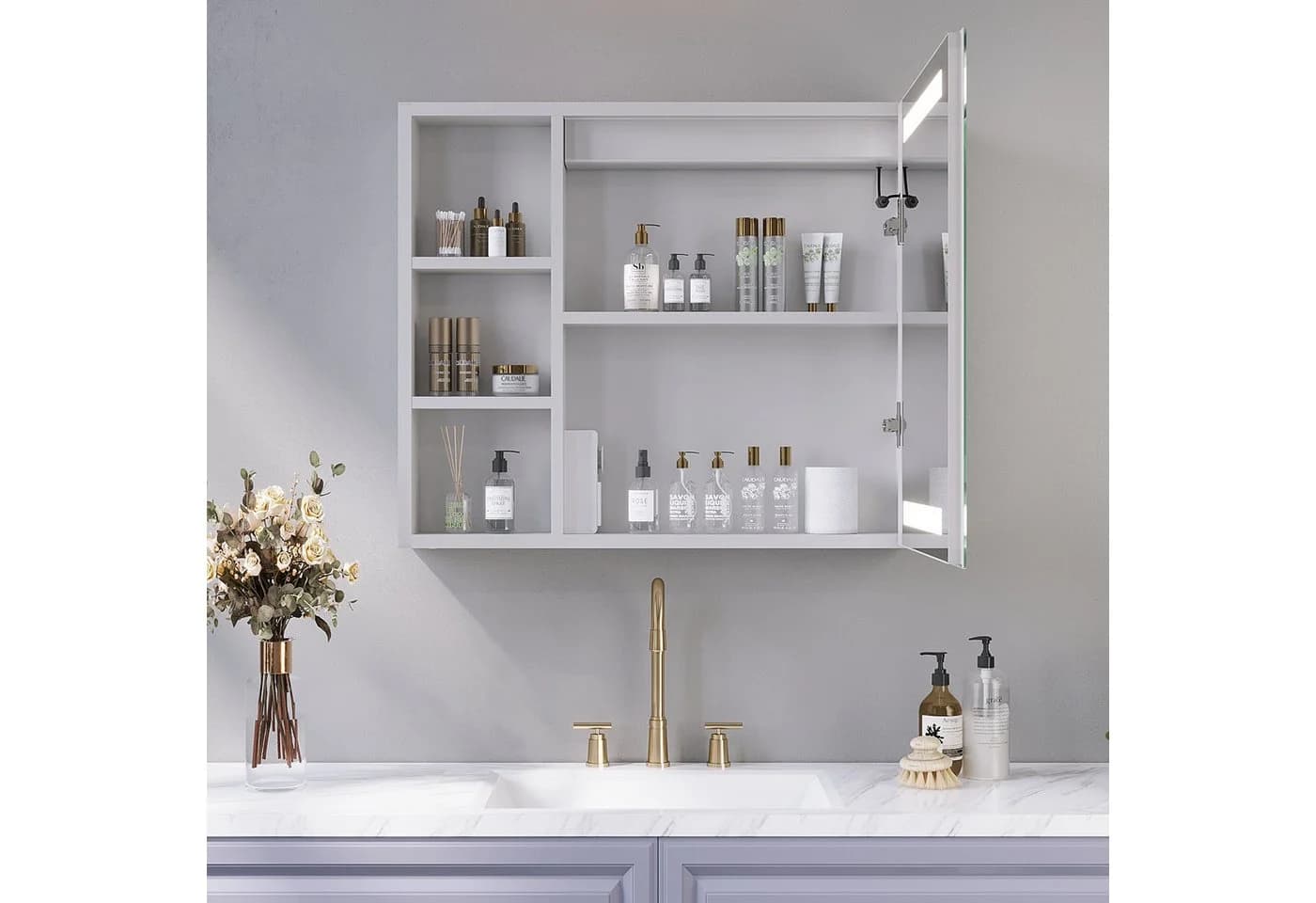 AQUALAVOS Badezimmerspiegelschrank LED IP44 mit Sensor - Bild 3