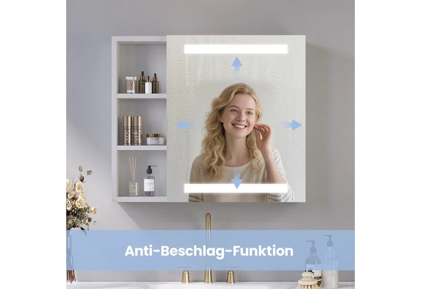 AQUALAVOS Badezimmerspiegelschrank LED IP44 mit Sensor - Bild 5