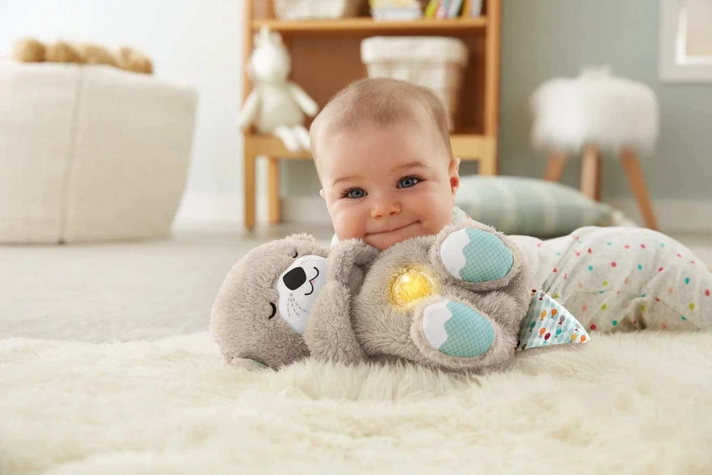 Fisher-Price® Plüschfigur Schlummer-Otter Einschlafhilfe Grau - Bild 3