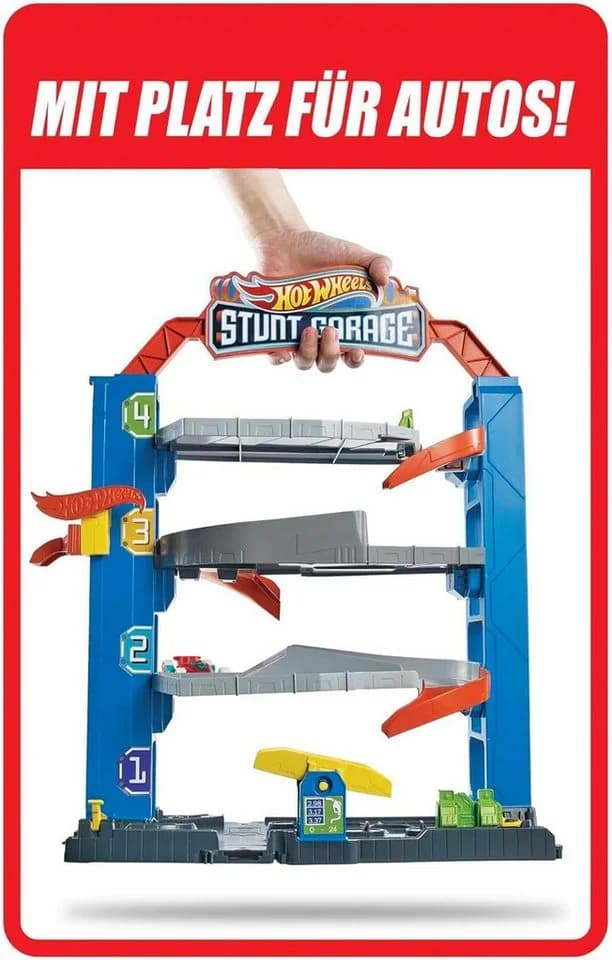 Hot Wheels City Stunt Garage-Spielset mit Aufzug und Stunts - Bild 3