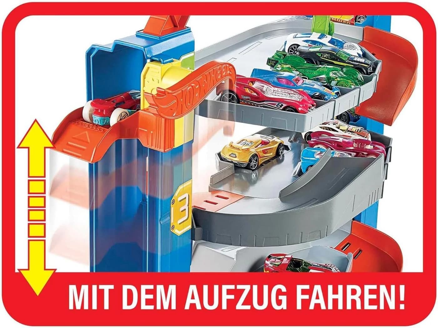 Hot Wheels City Stunt Garage-Spielset mit Aufzug und Stunts - Bild 4