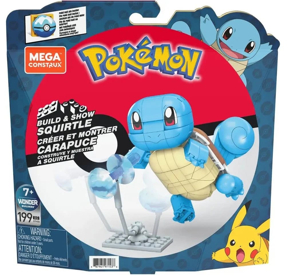 MEGA BLOKS Pokémon-Bauspielzeug-Set Schiggy Spielbausteine 199 Teile - Bild 2