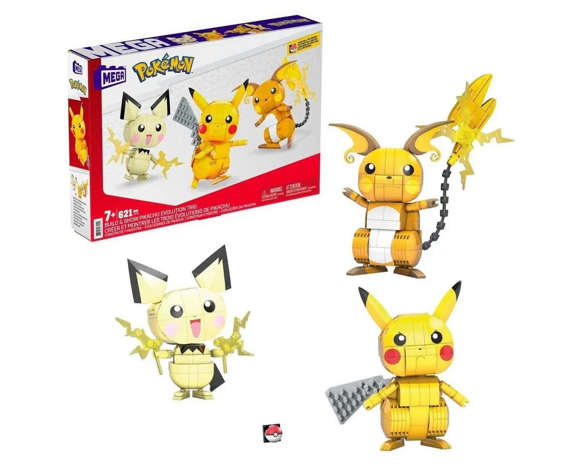 Mattel® Mega Pokémon Bauen & Zeigen Pikachu Evolution Trio Bunt - Bild 2