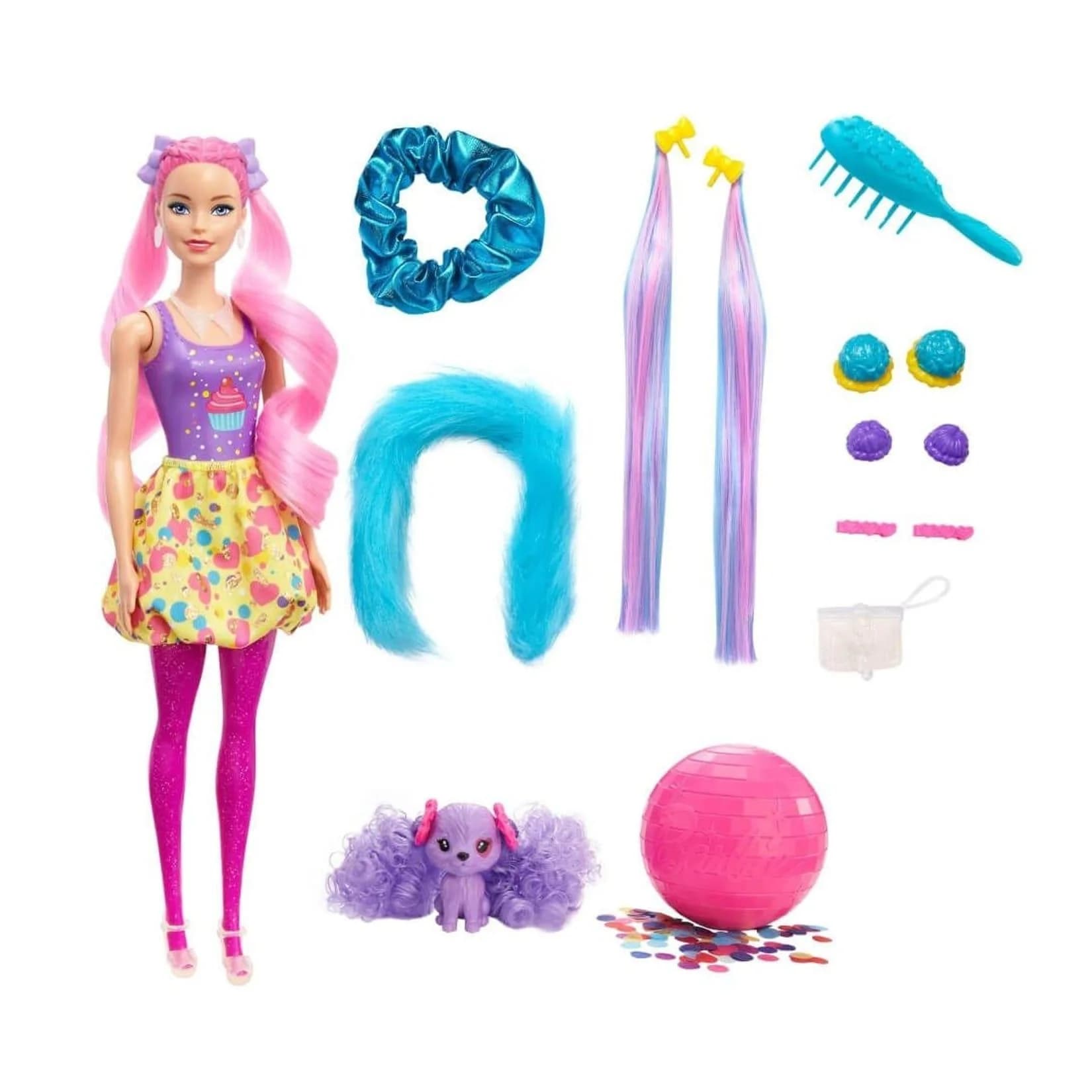 Barbie Color Reveal Hair Feature Cupcake Puppe mit 25 Überraschungen