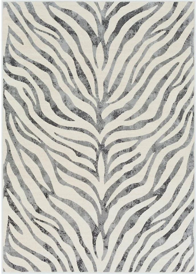 Livabliss Teppich LUANDA Rechteckig 80x220 cm Skandinavisch Boho Zebra Muster