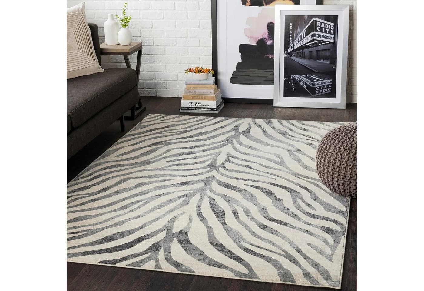 Livabliss Teppich LUANDA Rechteckig 80x220 cm Skandinavisch Boho Zebra Muster - Bild 2