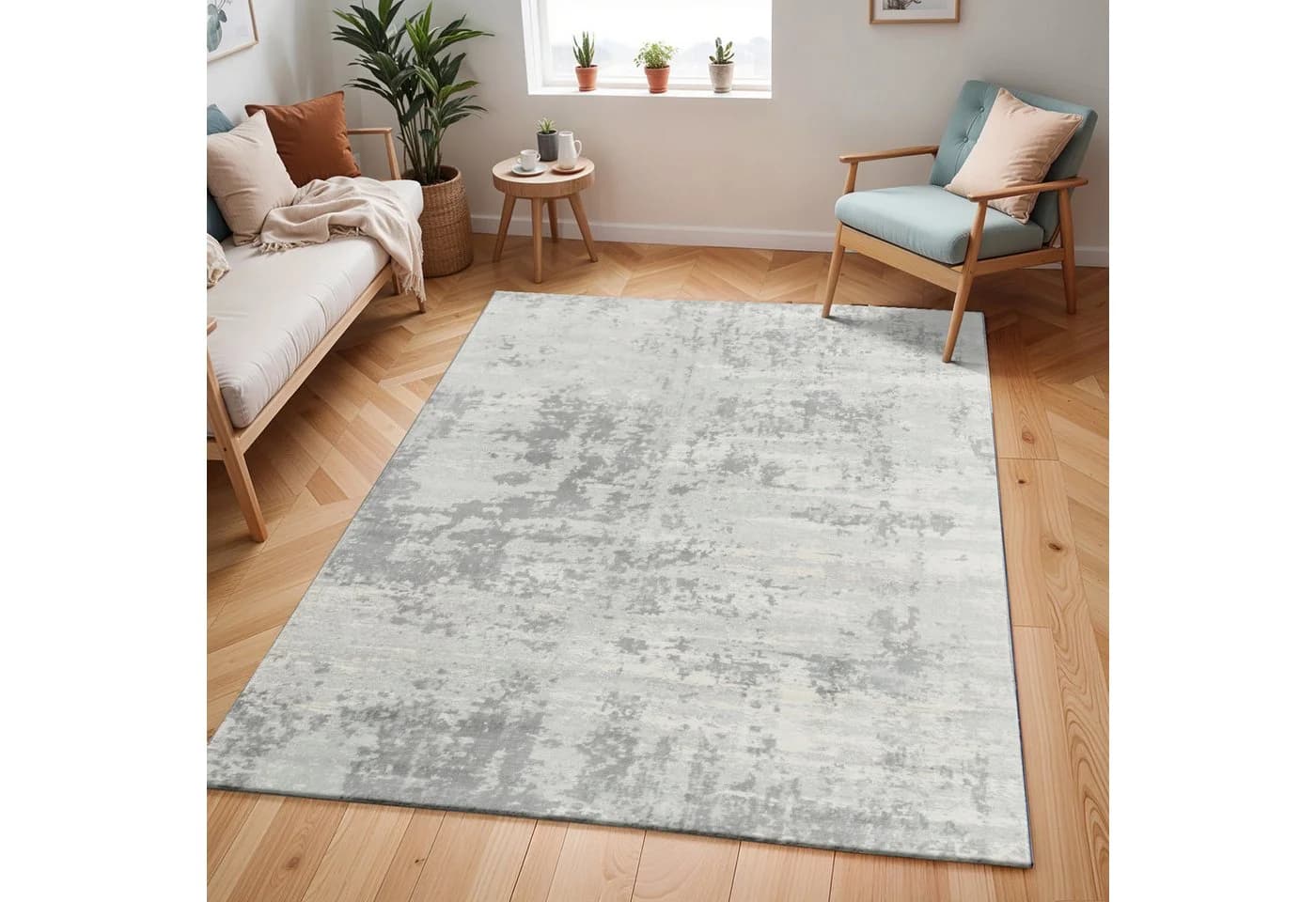 Livabliss Teppich DALI Rechteckig Marmor Optik Kurzflor Wohnzimmerteppich - Bild 2