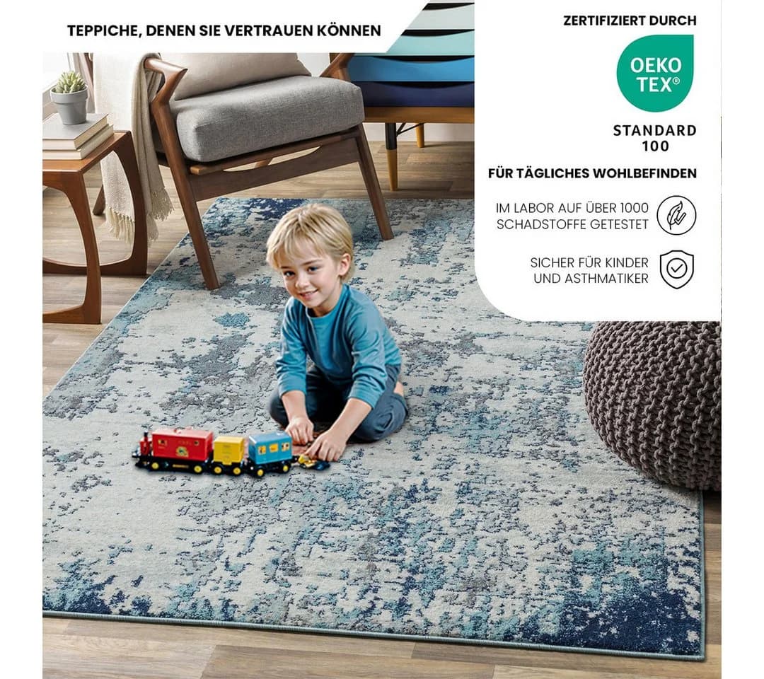 Livabliss Teppich DUNKIRK Marmor-Optik 80x150 cm - Bild 5