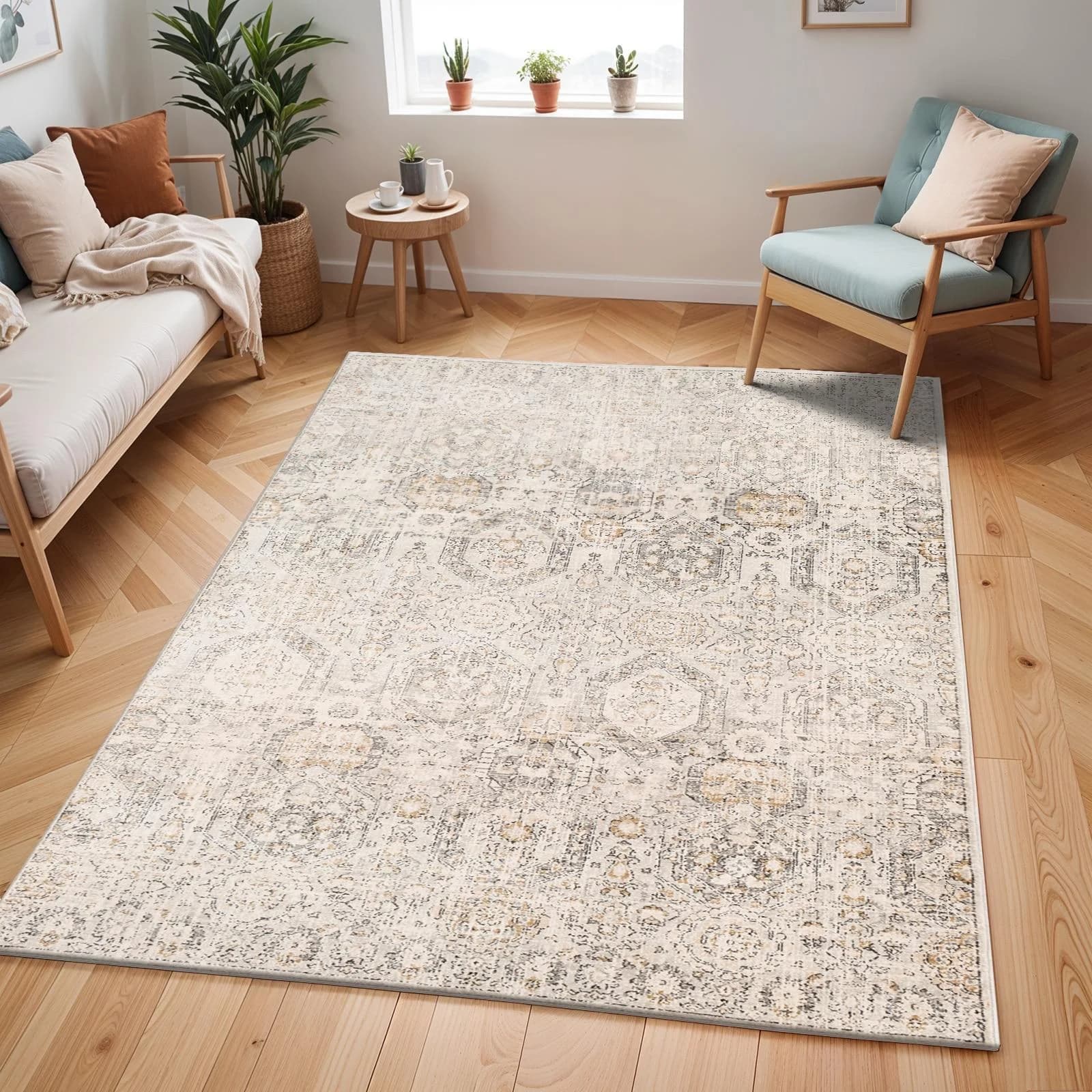 LIVABLISS Teppich SOHAG Vintage Orientalisch Beige/Grau Polypropylen