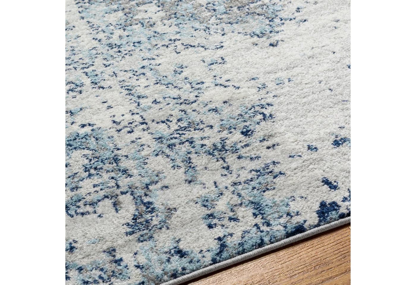 Moderner Blau Marmor-Optik Teppich - Bild 3