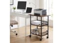 GarveeMore Druckertisch 3-Ebenen mit Rollen & Ablage Braun Bild 1