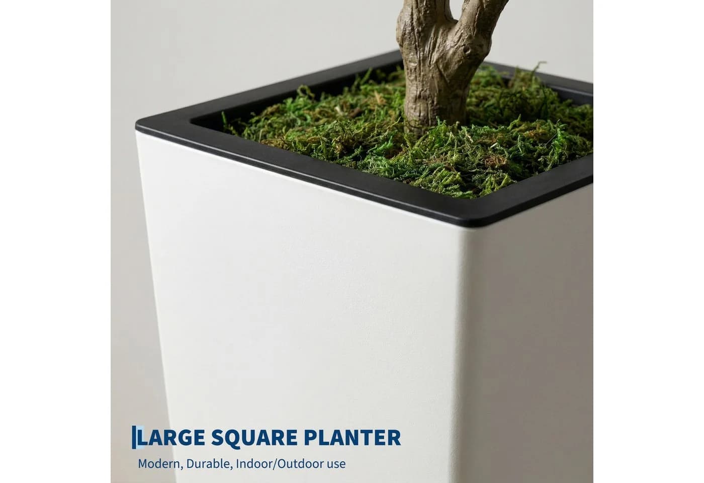 GarveeMore Künstlicher Ficus Baum 150 cm Grün Weiß Modern - Bild 5