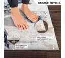 Moderner Blau Marmor-Optik Kurzflor Teppich Bild 3