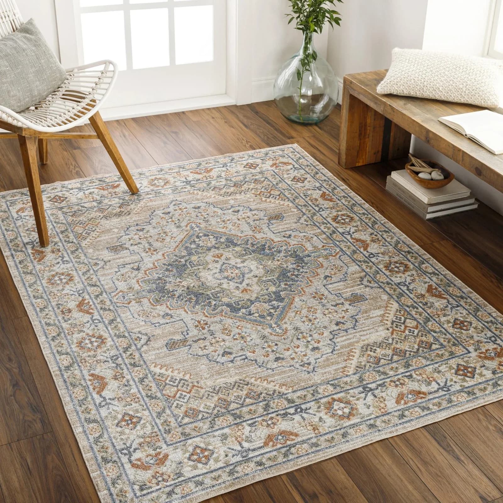 LIVABLISS Teppich ZURICH Orientalisch Vintage Braun Beige Maschinenwaschbar