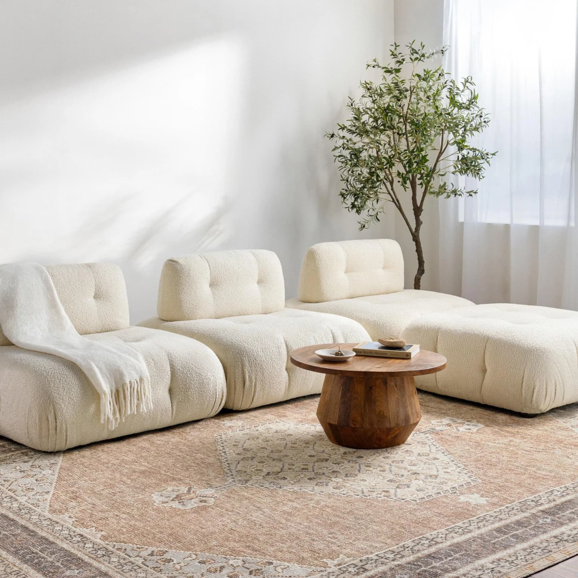 LIVABLISS Teppich Orientalisch Vintage Lila Terracotta Polyester