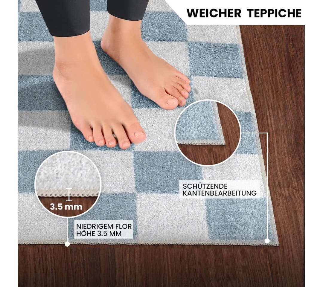 Livabliss Teppich Cleveland Rechteckig Blau Maschinenwaschbar - Bild 3