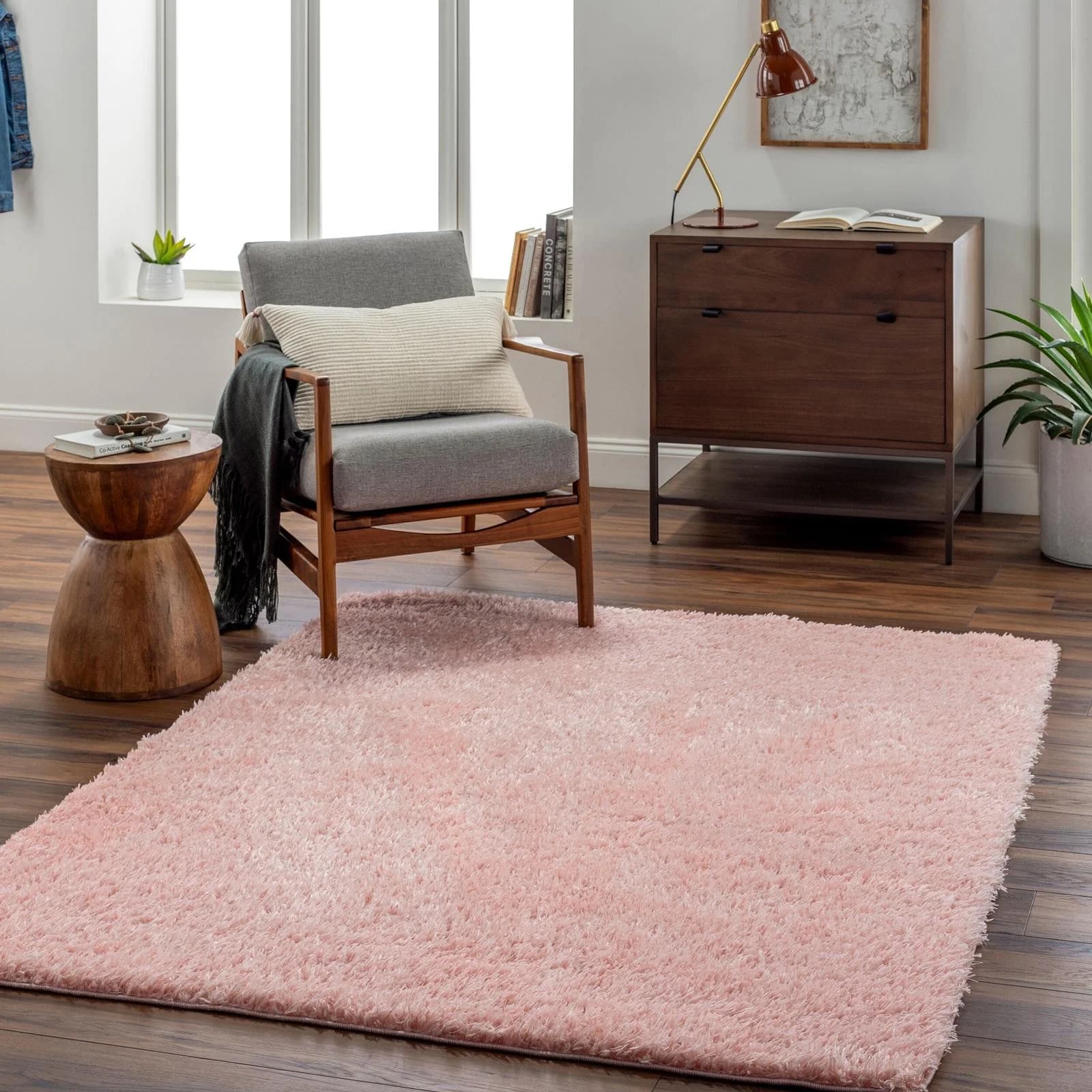 Hochflor-Teppich LIVABLISS DADU Pink Kunstfaser