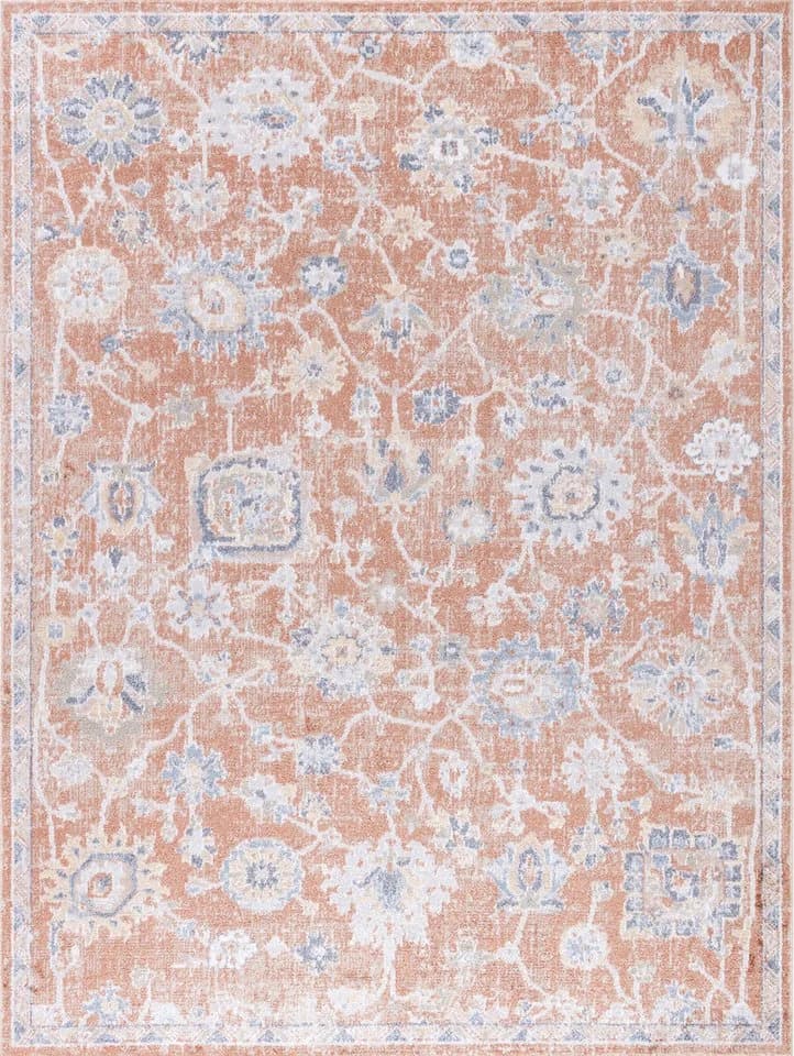 Teppich LIVABLISS "IQUITOS" Rot Vintage Kurzflor Wohnzimmerteppich
