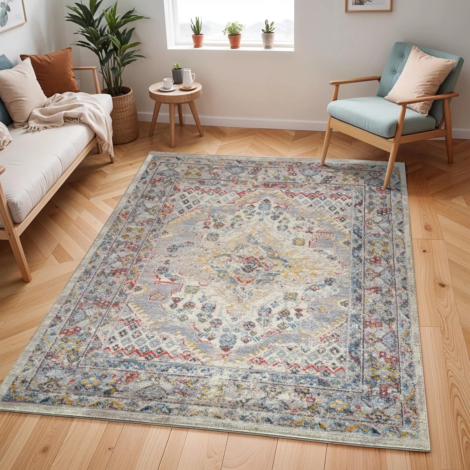 LIVABLISS Teppich CASABLANCA Vintage Orientalisch Taupe Kunstfaser