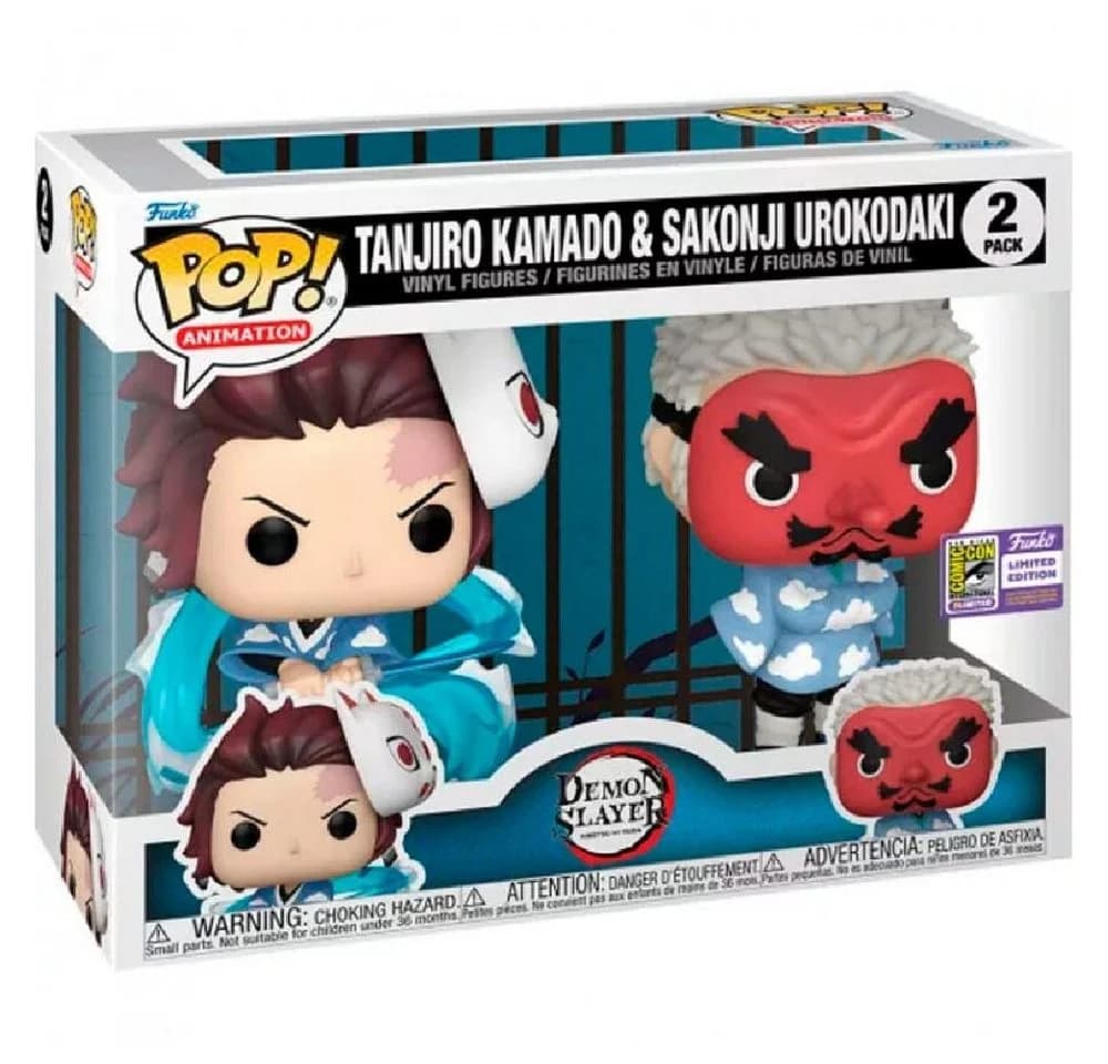 Funko POP pack 2 Figuren Demon Slayer Kimetsu no Yaiba Tanjiro Kamado & Sakonji Urokodaki