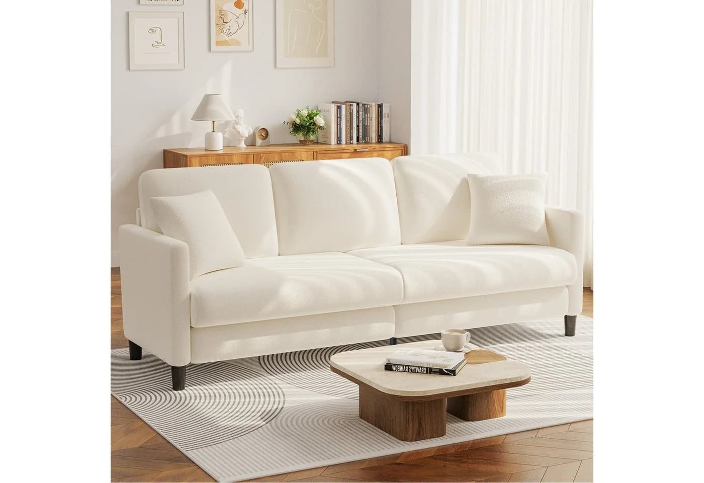 ToteBox 3-Sitzer Teddy Fleece Sofa Beige - Bild 2