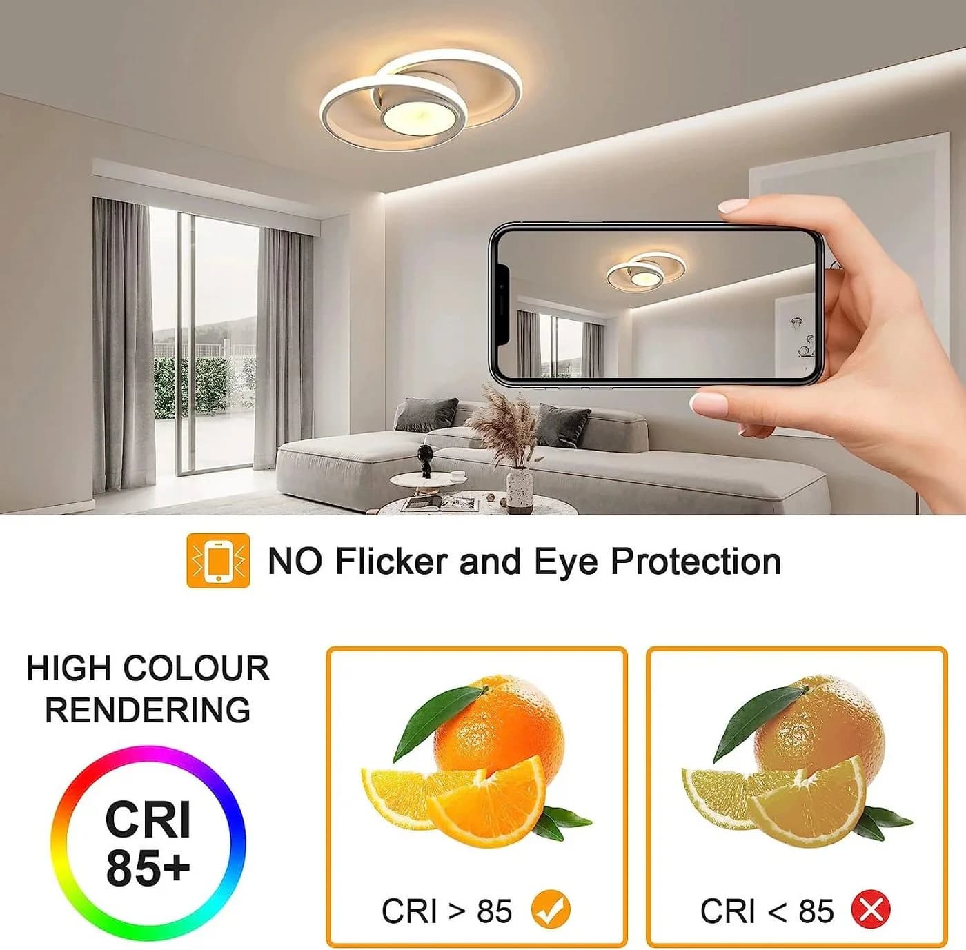 Riserva LED Deckenleuchte Weiß Dimmbar mit Fernbedienung