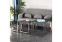 JYMTOM Couchtisch 3er Set Silber Edelstahlgestell Hartglas Bild 5