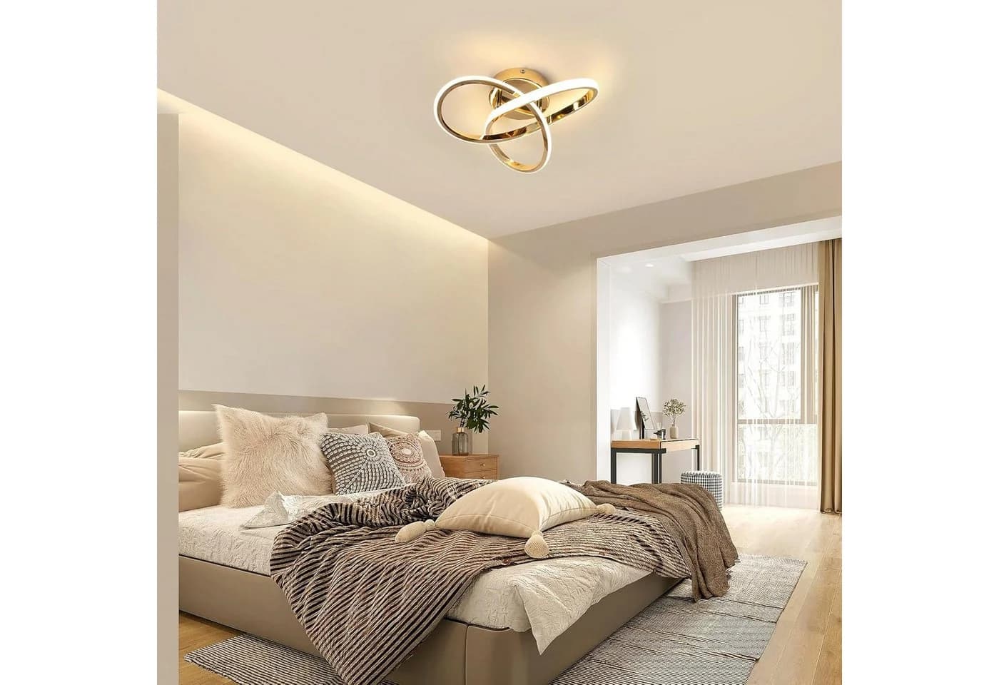 Riserva LED Deckenleuchte Kleeblatt Design 30W Gold 4500K Modern