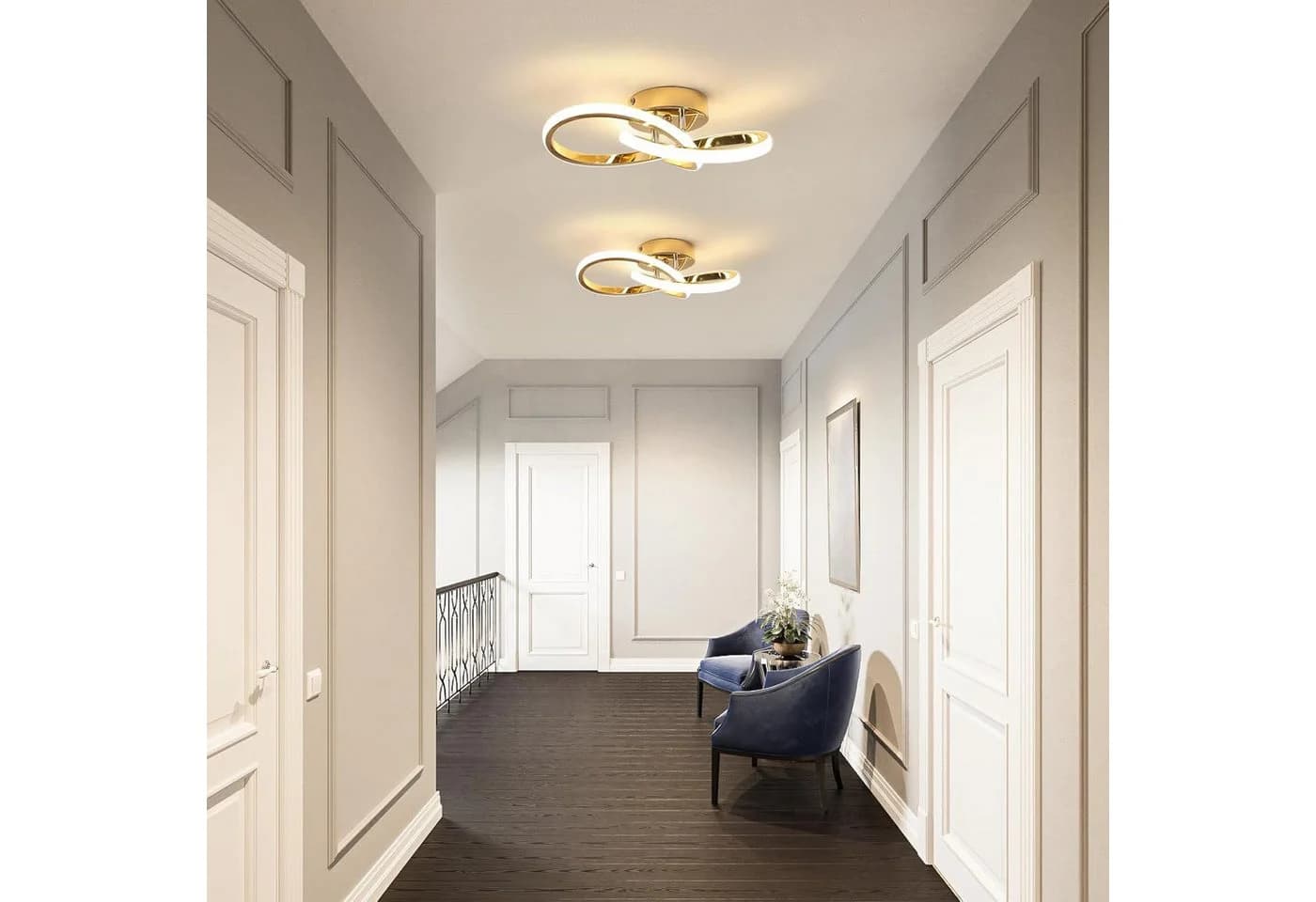 Riserva LED Deckenleuchte Kleeblatt Design 30W Gold 4500K Modern - Bild 3