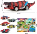 POPOLIC Dino Spielzeug-Auto Set 6-tlg. mit Spielmatte Bild 5