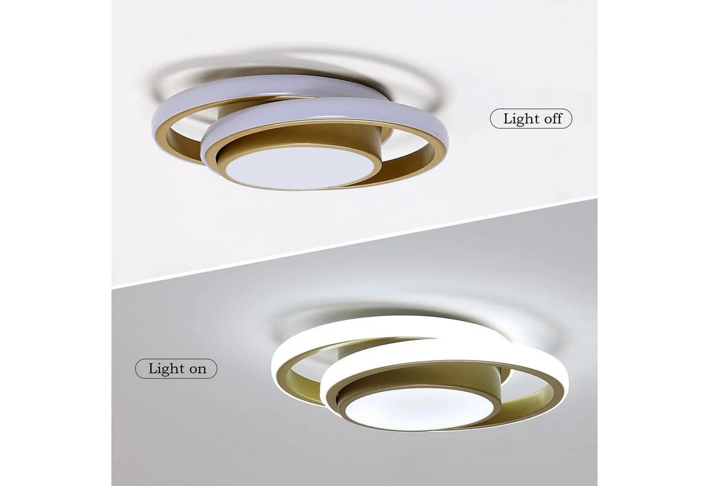 Riserva LED Deckenleuchte Gold 35W Doppelring-Design