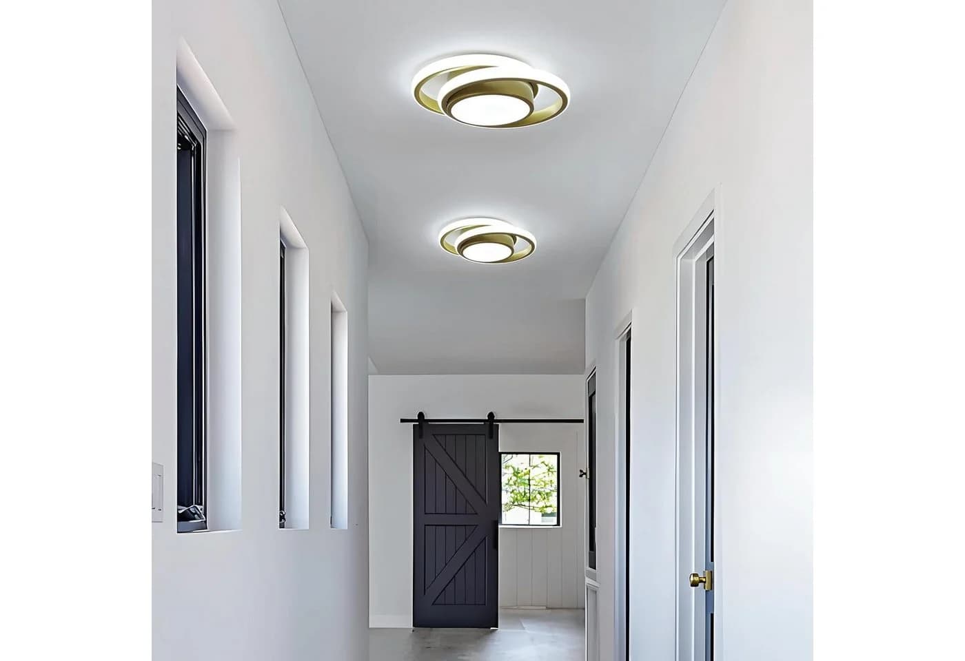 Riserva LED Deckenleuchte Gold 35W Doppelring-Design - Bild 5