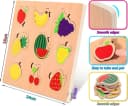 POPOLIC Lernspielzeug 6er Set Kinder Holzpuzzle Montessori-Spielzeug Bunt Bild 1