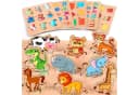 POPOLIC Lernspielzeug 6er Set Kinder Holzpuzzle Montessori-Spielzeug Bunt Bild 2
