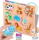 POPOLIC Lernspielzeug 6er Set Kinder Holzpuzzle Montessori-Spielzeug Bunt Bild 5